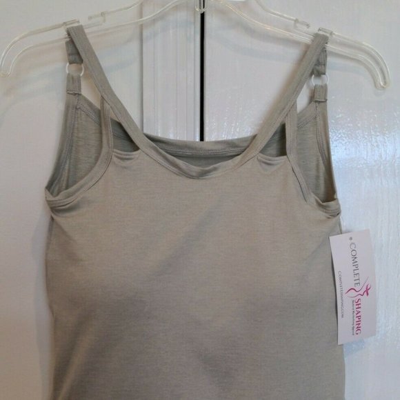 Mastectomy Camisole with Integrated Prosthetics, Medium w C Cup, NWT, Oat, Cut-O - Picture 2 of 9